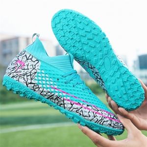 Kledingschoenen heren voetbal schoenplaatjes hoge enkel voetbal lange spikes outdoor traking laarzen voor mannen vrouwen kind 220909