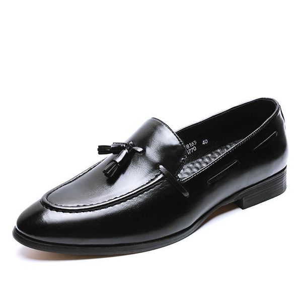 Zapatos de vestir zapatos de borla para hombre cuero italiano formal serpiente pescado piel vestido calzado de oficina marca de lujo moda elegante oxford zapatos para hombres R230227