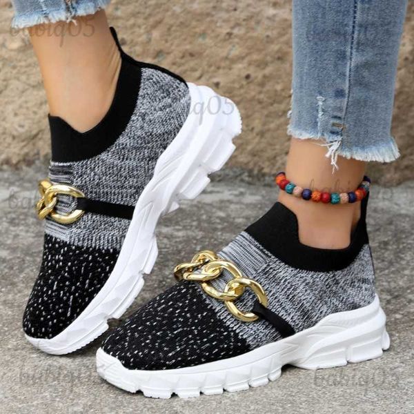 Chaussures habillées Mesh Flats Chaîne Tricot Casual Sport Femmes Chaussures Femmes Plateforme Baskets De Course Été 2023 Fad Nouvelles Chaussures De Randonnée Respirantes babiq05