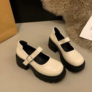 Chaussures habillées mi-talons femmes Marie Janes 2024 Spring Chunky Platform Designer Elegant Lolita Brand Zapatillas Mujer