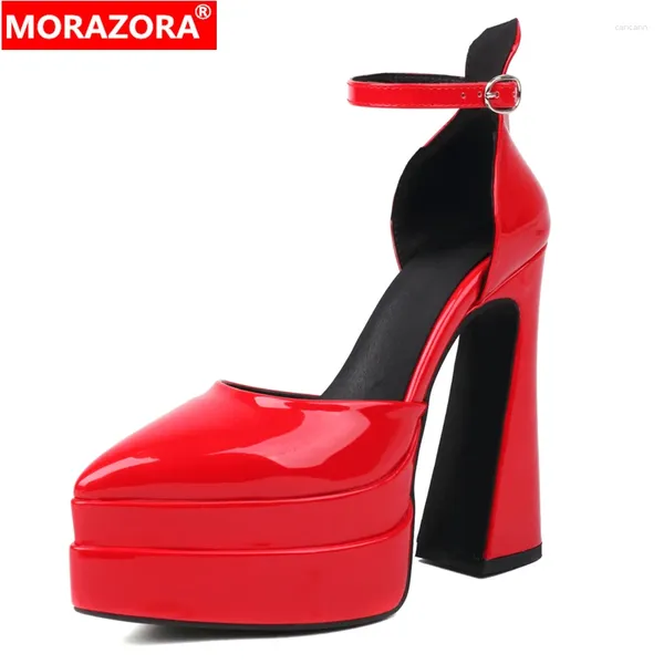 Chaussures habillées Morazora Taille 34-43 Fashion High Heels Sangle Plateaux de plate-forme de cheville Pumps Médies 14cm Talan Mariage