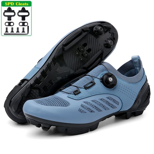 Chaussures habillées VTT chaussures de cyclisme Sneaker bleu vélo professionnel respirant vélo course autobloquant vitesse sur route baskets 221125