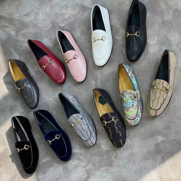 Chaussures Habillées Mules mocassins à mors 100% cuir Homme Femme Taille Plate 34-46 princetown Authentique Cuir de Vache Chaussure Décontractée Bout Rond Classique Diapositives Mocassins Homme Métal Imprimé