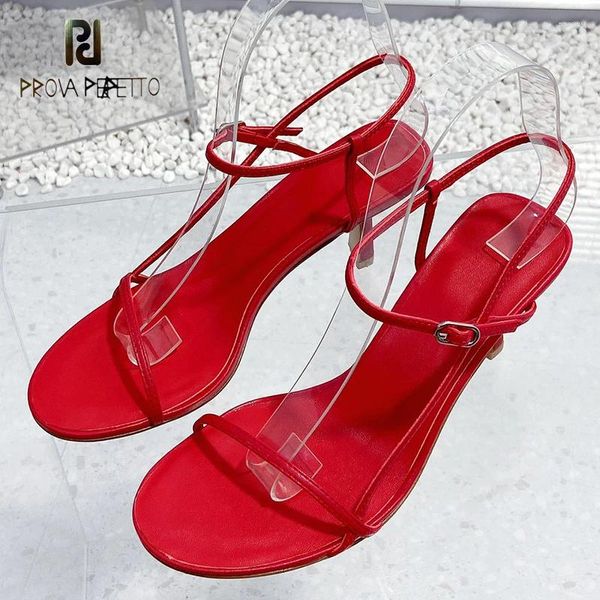 Chaussures habillées bande étroite un mot bretelles dames sandale fraîche chaussure noire rouge en cuir authentique orteil ouvert à talon mince sandalias