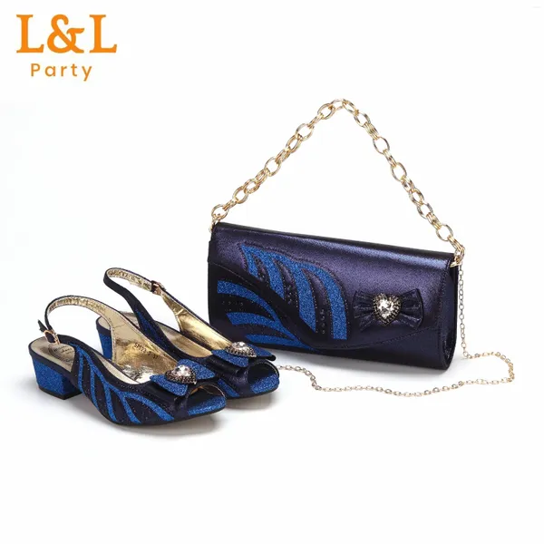 Zapatos de vestir marina azul mariposa desig mujeres tacones cómodos sandalia juego de bolsos a juego para mujeres maduras de boda de boda