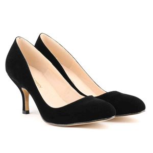 Zapatos de vestir nuevas bombas de mujeres clásicas dedos sexy puntiagudos de 6.5 cm gatito mediano tacones alto zapatos de resorte diseño de marca de la marca de primavera H240521
