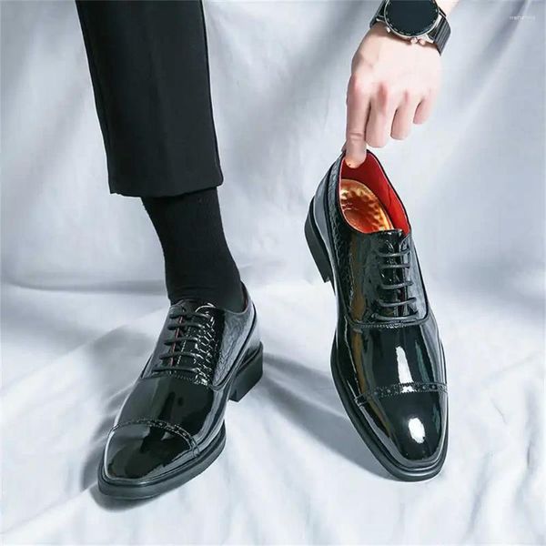 Chaussures habillées Cuir Normal Noir Hommes Slip Bureau Baskets Taille 42 Sports Out High Brand Année Shoess Skor Boti
