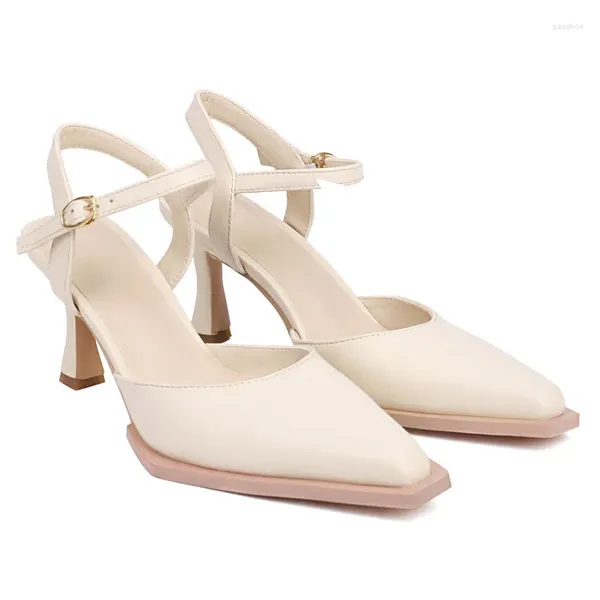 Zapatos de vestir de gran tamaño de gran tamaño, tacón alto, tacón alto, punta cuadrada pequeña, tacones altos para comodidad y simplicidad, banquete de boda, desplazamientos