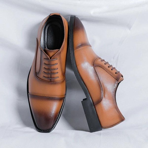 Chaussures habillées Oxford pour hommes PU couleur unie professionnel classique affaires formel confortable polyvalent quotidien