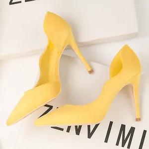 Kleding schoenen feest hoge hakken pompen vrouwen extreme sandalen elegante gele aankomst 2024