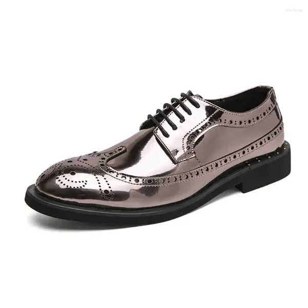 Chaussures habillées en cuir verni talons verts officiels pour hommes taille de mariage de mariée 46 baskets sport mode flatas