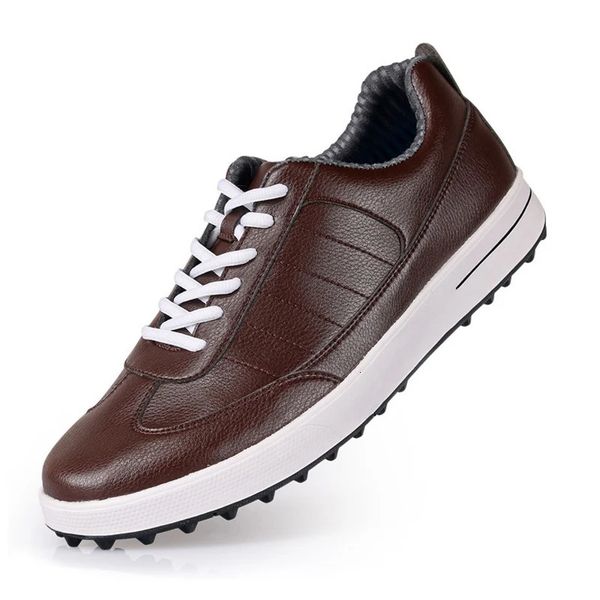 Dress Shoes PGM hommes chaussures de Golf en cuir véritable chaussures imperméables anti-dérapant pointes sport Golf Sneaker Ventilation fente conception 231020