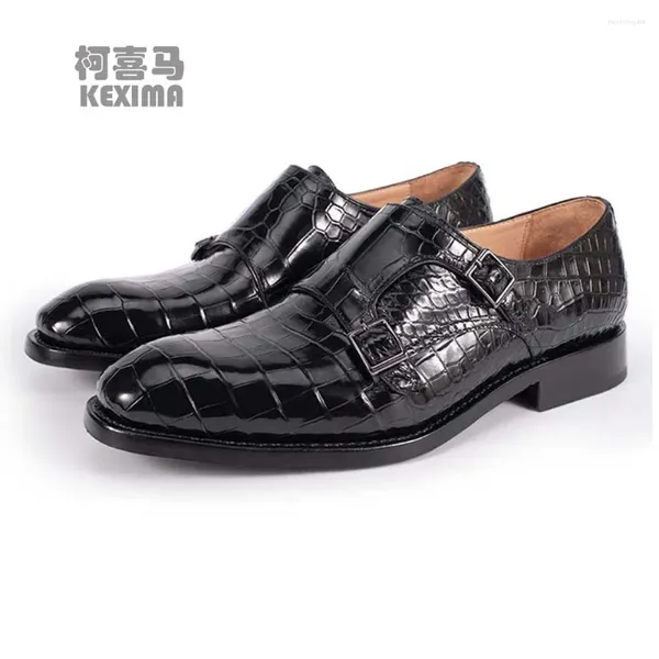 Vestidos zapatos piliyuan cocodrilo manual de cuero masculino empresario inglés libre