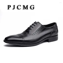 Chaussures habillées pjcmg Produits printemps / automne mode respirant de haute qualité en cuir pointu à l'orteil oxford pour hommes