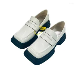 Plateforme de chaussures habillées oxfords talons féminins lolita École uniforme Étudiant filles blancs noirs carrés d'orteil