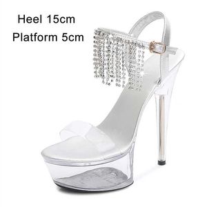 Nette schoenen Platform schoenen Zomersandalen Gladiator hakken Pole Dance Nieuwe sandalen met hoge hakken Heldere hoge hakken Diamanten Striper dames H2403212T9W536V