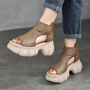 Dress Shoes Platform Summer Fishmouth Sandals Dames Cool Boots 2024 High-Top uitgehold Roman