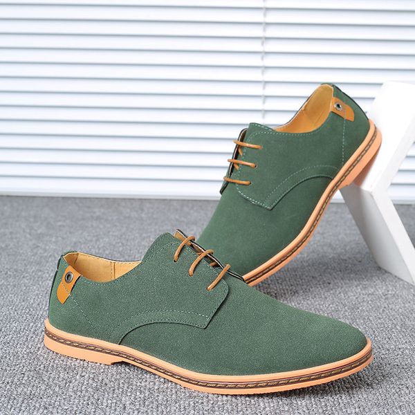 Zapatos de vestir de talla grande 3948, mocasines Oxford para hombre, zapatillas de deporte de cuero nobuk de imitación para hombre, zapatillas verdes Berby de negocios, moda 2023 230801