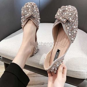 Kledingschoenen plus maat 4.5-10.5 Luxury merk dames zomer splitsen Rhinestone Pearl Women Casual Loafers 2021 Nieuwe aankomst vrouwelijk Footwearl0816