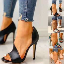 Robe chaussures plus taille 42 femmes pompes sexy talons hauts dames fête stiletto agrandisseurs femme noir mariage imprimé serpent