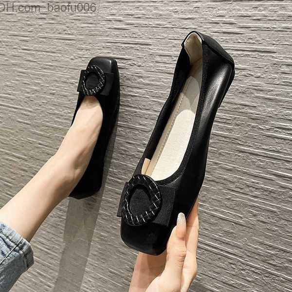 Chaussures habillées grande taille 43 44 chaussures plates de ballet pour femmes doux noeud papillon femmes semelle souple bout rond pompe bureau femmes grande taille coussin Z230707