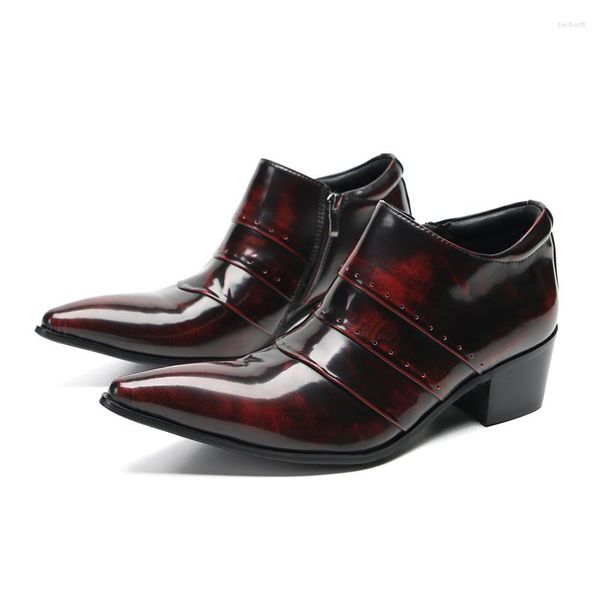 Zapatos de vestir Tallas grandes Hombres Tacones altos Carrera Oxfords Cuero Boda Oficina de negocios formal para Mocassin Homme