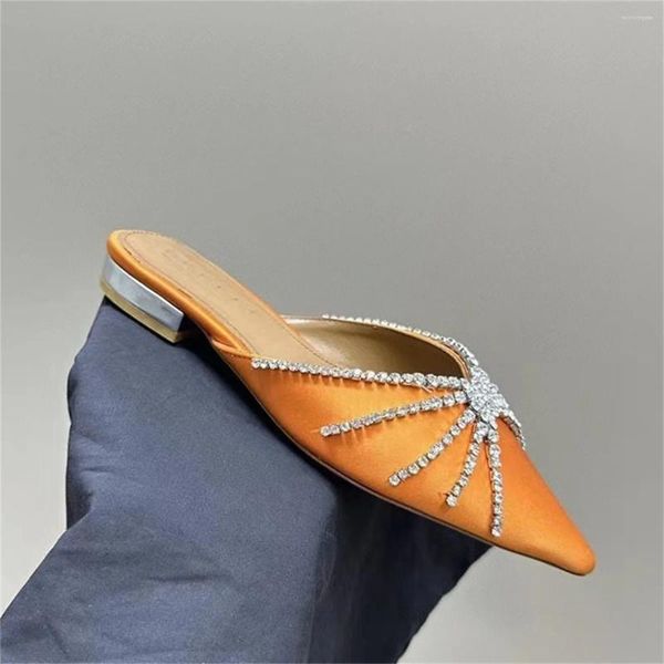 Zapatos de vestir patrón de cristal de punta puntiaguda