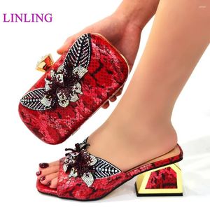 Dress Shoes Pretty Women 2024 SpeAicl Style Slingbacks Sandaal in rode kleur Hoge kwaliteit beknopt voor trouwfeest
