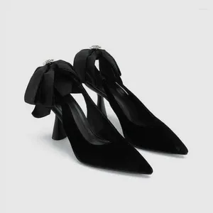 Geklede Schoenen Pumps Dames Elegante Vrouw Hakken Luxe Hoge Hakken Zwart Strass Stiletto Koreaans Sexy Naakt Feest Trendyol