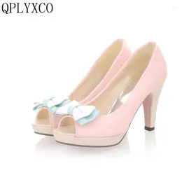 Chaussures habillées qplyxco 2024 mode grande petite taille 31-45 Sandales d'été Femmes hautes pompes de mariage fêtard dames talons chaussures d21