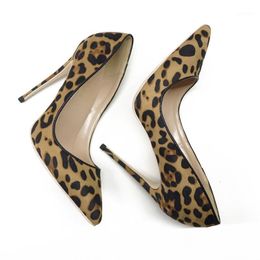 Kleding schoenen echte pos hoogwaardige vrouw luipaard puntige teen hiel stiletto pompen suède dames schoenen1