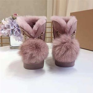 Zapatos de vestir verdadera piel de oveja 2023 Nuevo estilo bonito invierno clásico botas de nieve de piel de oveja
