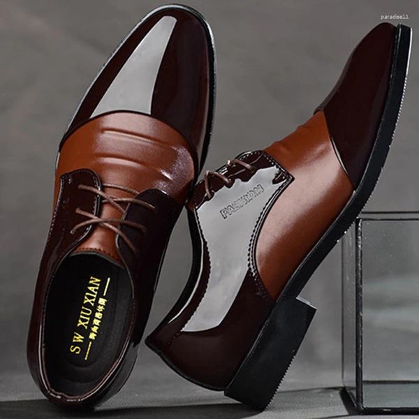 Zapatos de vestir retro clásico para oxfords de cuero negro de negocios casuales oficina de fiesta de bodas masculino trabajo formal