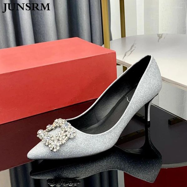 Zapatos de vestir pan square stinestone hebilla negros tacones de tacones de tacón de tacón de tacón elegante boda real sedas reales satén rojos de punta puntiaguda mujeres mujeres