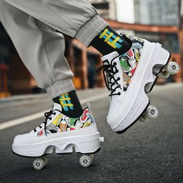 Dress Shoes Roller Shoes For Girls Sneakers Rollers Men Roller Skates Four Wheels Children Shoes Birthday Cadeau 230222
