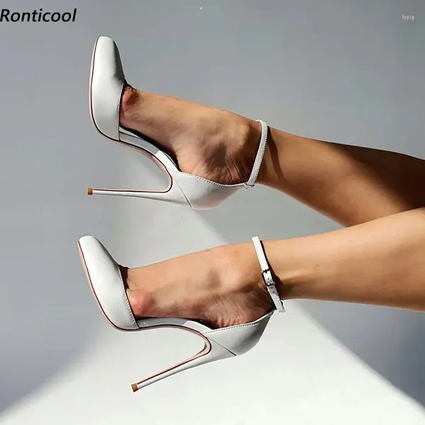 Chaussures habillées Ronticalool Fashion Women Plateforme Pumps Stiletto Talons Round Toe Magnifique fête blanche US plus taille 5-20