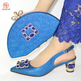 Chaussures habillées bleu Royal dame bout pointu et ensemble de sacs pour la fête créateur italien femmes de luxe correspondant à un mariage 2023