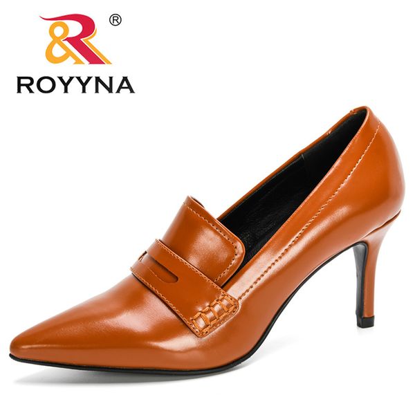 Chaussures habillées ROYYNA Designers Original Top qualité femmes pompes bout pointu talons fins robe chaussure belles chaussures de mariage en cuir Feminimo 230925