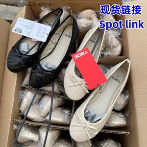 Kledingschoenen Russische enkele geruite strik platte schoenen dames singles schoenen 36-42 grote damesschoenen T240220