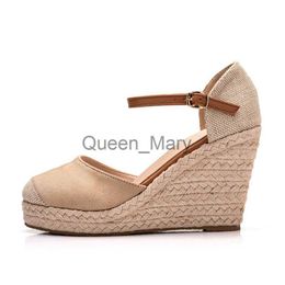 Kledingschoenen ryamag nieuwe dames sandalen platform dames schoen zomers wiggen espadrille hoge hakken casual enkel riem gemengde kleurschoenen vrouwelijk j230815