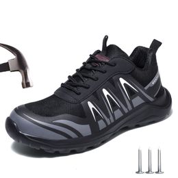 Chaussures habillées Sécurité Hommes Respirant Steel Toe Work Sneakers Indestructible Antismash Bottes de protection 230926