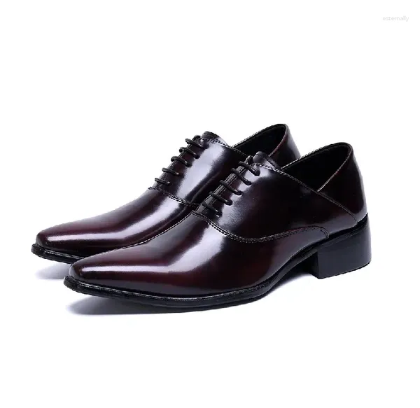 Chaussures habillées Sapato Social Masculino Design Oxford pour hommes en cuir véritable mariage formel à lacets italie bout pointu bureau