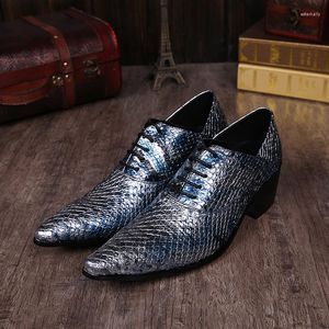 Robe chaussures Sapato Social Masculino hommes bout pointu paillettes peau de crocodile hommes en cuir talons hauts mâle formel Oxford