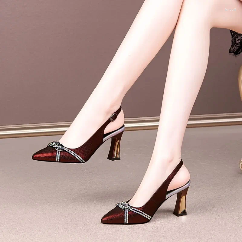 Geklede Schoenen Sapatos Femininas Mode Elegante Europese Stijlvolle Hoge Hak Voor Dames Dame Lente Zomer Marineblauw Comfort Pumps F1079