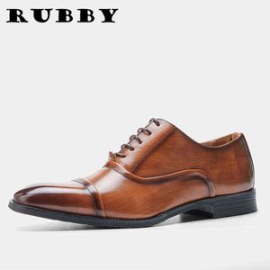 Jurk schoenen saviano oxford zakelijke stijl man schoen beste mannen kantoor casual originele lederen ontwerper heren RB010 220223