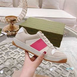 Sapatos sociais Screener Designer sapatos casuais femininos couro real bordado morango luxo tênis
