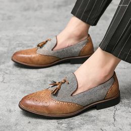 Chaussures habillées en cuir semi-formel pour hommes