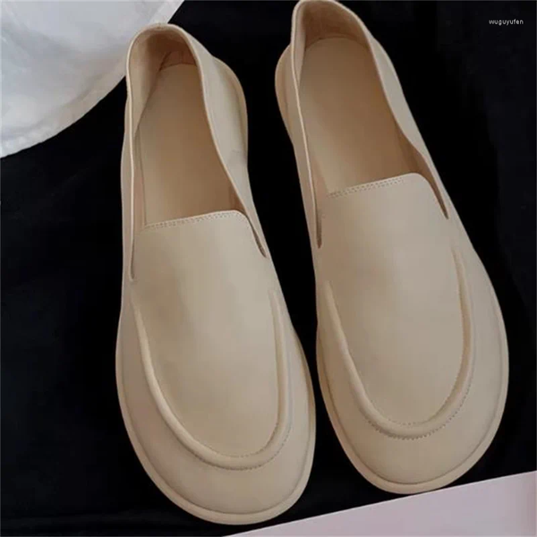 Zapatos de vestir líneas de costura para mujeres punta redonda damas cuero chassure femme tacones planos mocasines femeninos poco profundos zapatos sólidos de mujer