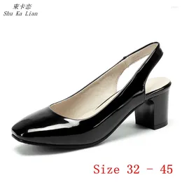 Dress Shoes Sexy Med High Heel Dames Pumps Slingbacks Heel Woman Party Wedding Small Plus Size 32 33 - 40 41 42 43 44 45