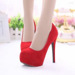 Kleding schoenen sexy platform hoge hakken kleine ronde teen dames pumps dunne hiel comfort schoenen simpel feest rood zwart 44 elegant